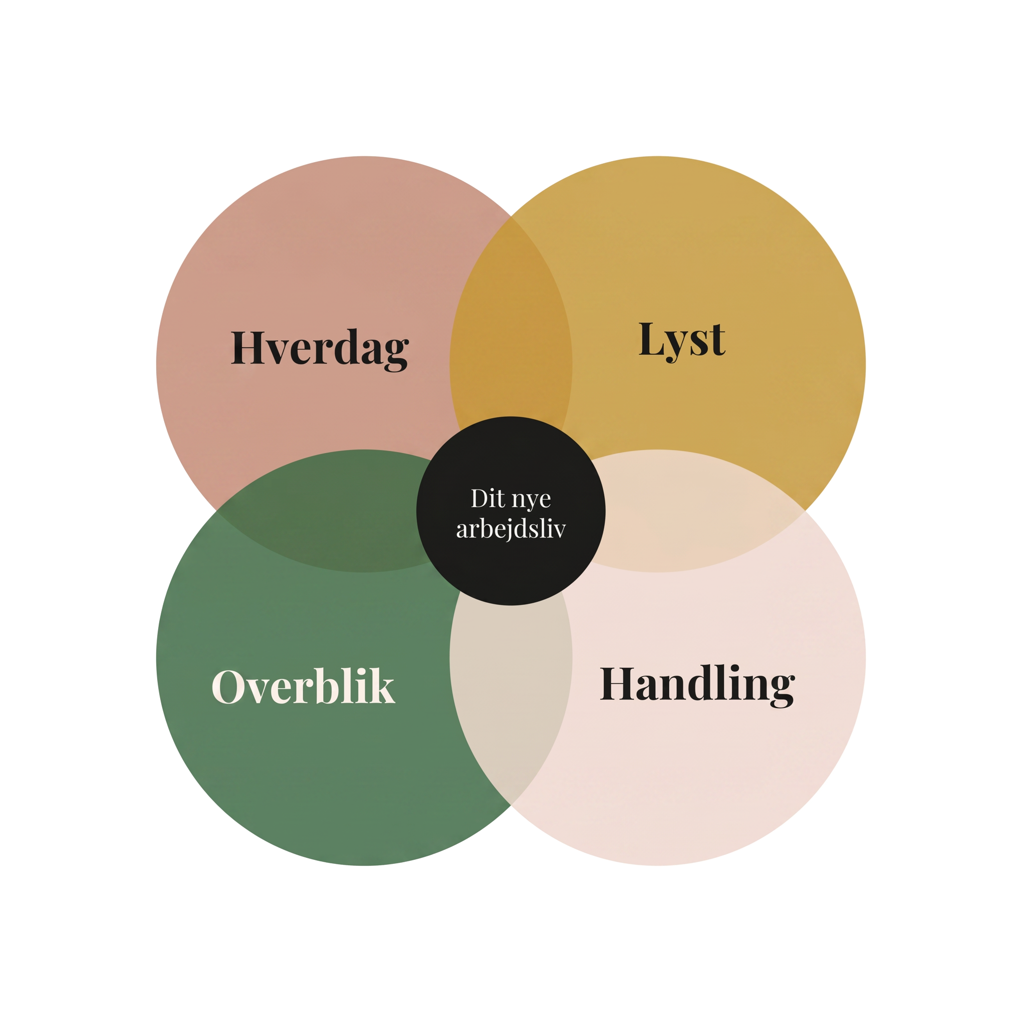 Coaching-model: Lyst, Hverdag, Overblik og Handling mødes i Dit nye arbejdsliv
